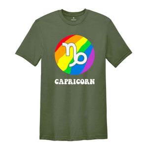 Capricorn LGBT Shirt, Zodiac Sign Shirt, Capricorn Birthday Shirt, LGBTQ Pride Shirt, Pride Month Shirt, Rainbow Shirt, Zodiac Tshirt