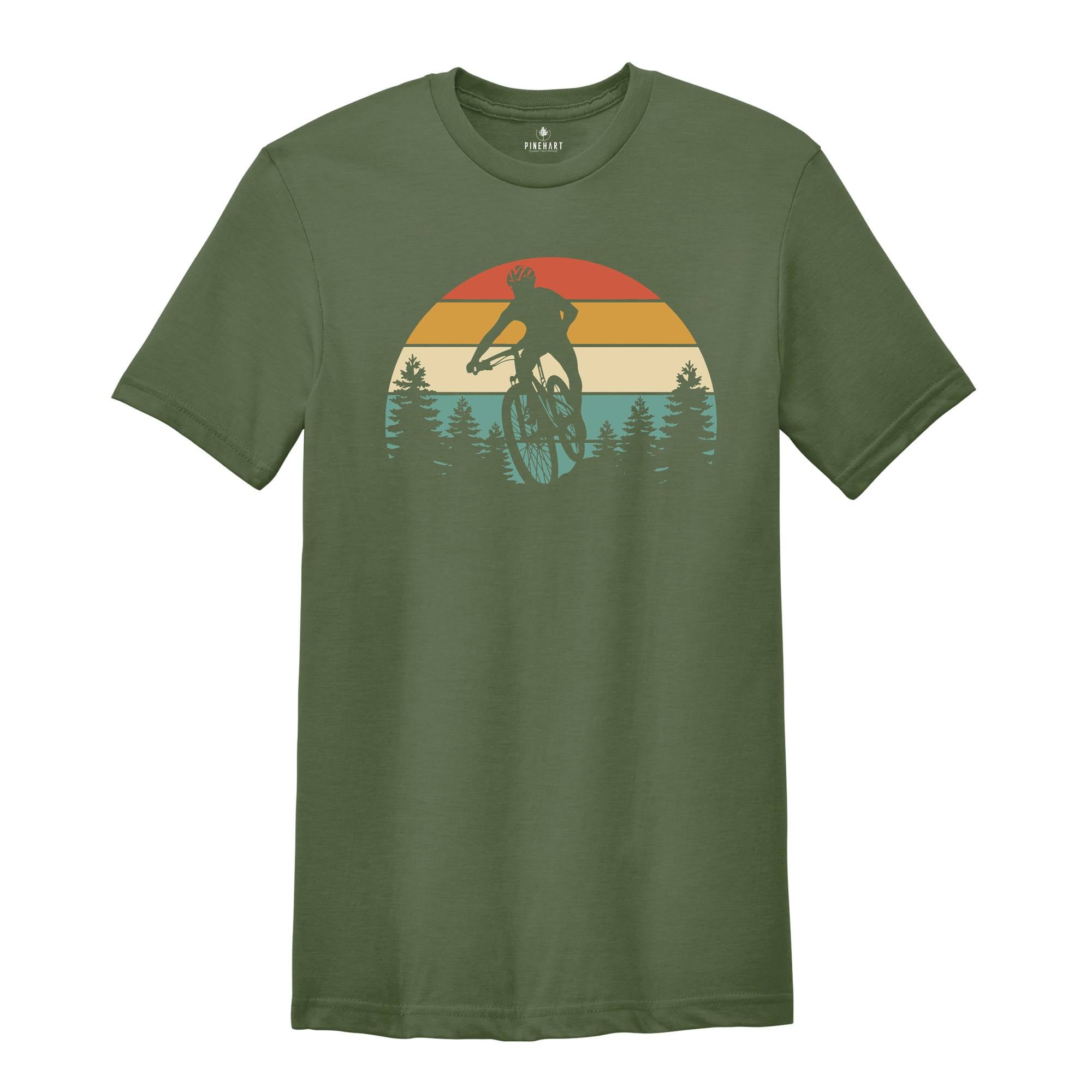 Sunset Mountain Biking Retro Shirt Biker Gifts , Bike Lover Gift, Bicycle Sport, Cyclist Shirts Bikers Tee, Mountain Biking, Retro Cycling