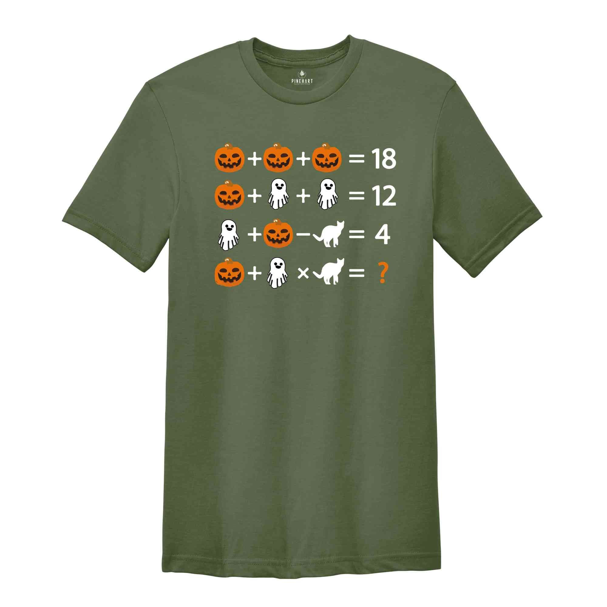 Halloween Theme Math Problem Shirt, Math Teacher Shirt, Math Teacher Halloween Shirt, Halloween Teacher, Quiz Math Teacher pumpkin T-Shirt