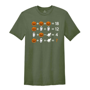 Halloween Theme Math Problem Shirt, Math Teacher Shirt, Math Teacher Halloween Shirt, Halloween Teacher, Quiz Math Teacher pumpkin T-Shirt