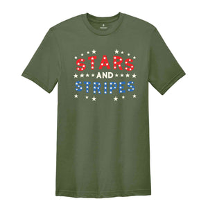 Stars And Stripes 4th Of July Shirt, Independence Day Shirt, Red White and Blue Shirt, Cute USA Flag Shirt