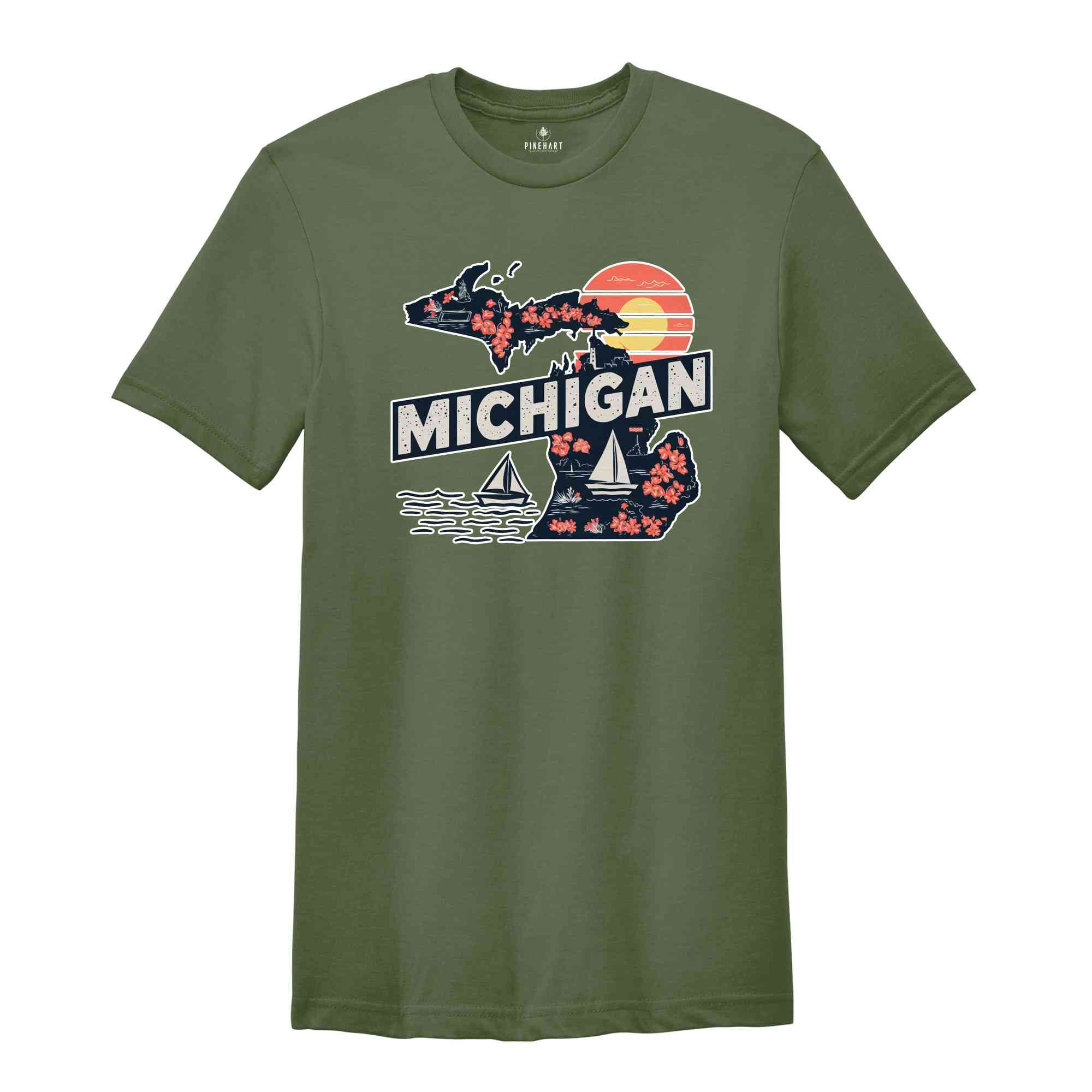 Retro State Of Michigan Shirt, State Of Michigan Shirt, State Shirt, Michigan Shirt, Michigan Lover Shirt, Family Trip Shirt, Travel Shirt