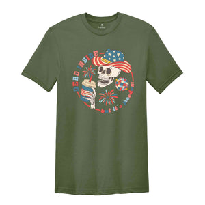 Dead Inside But It's Freedom T-Shirt, Funny 4th of July Shirt, Fourth of July Gifts, Independence Day Shirts