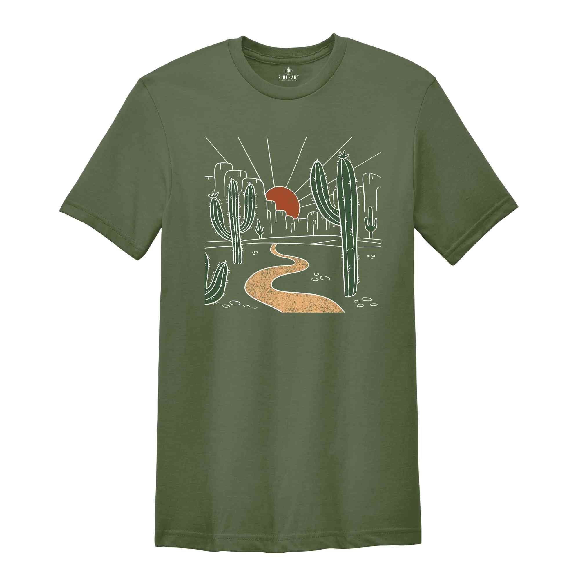 Desert Sunset T-Shirt, Desert Shirt, Cactus Tee, Country Desert Shirt, Adventure Lovers Apparel, Travel Tee