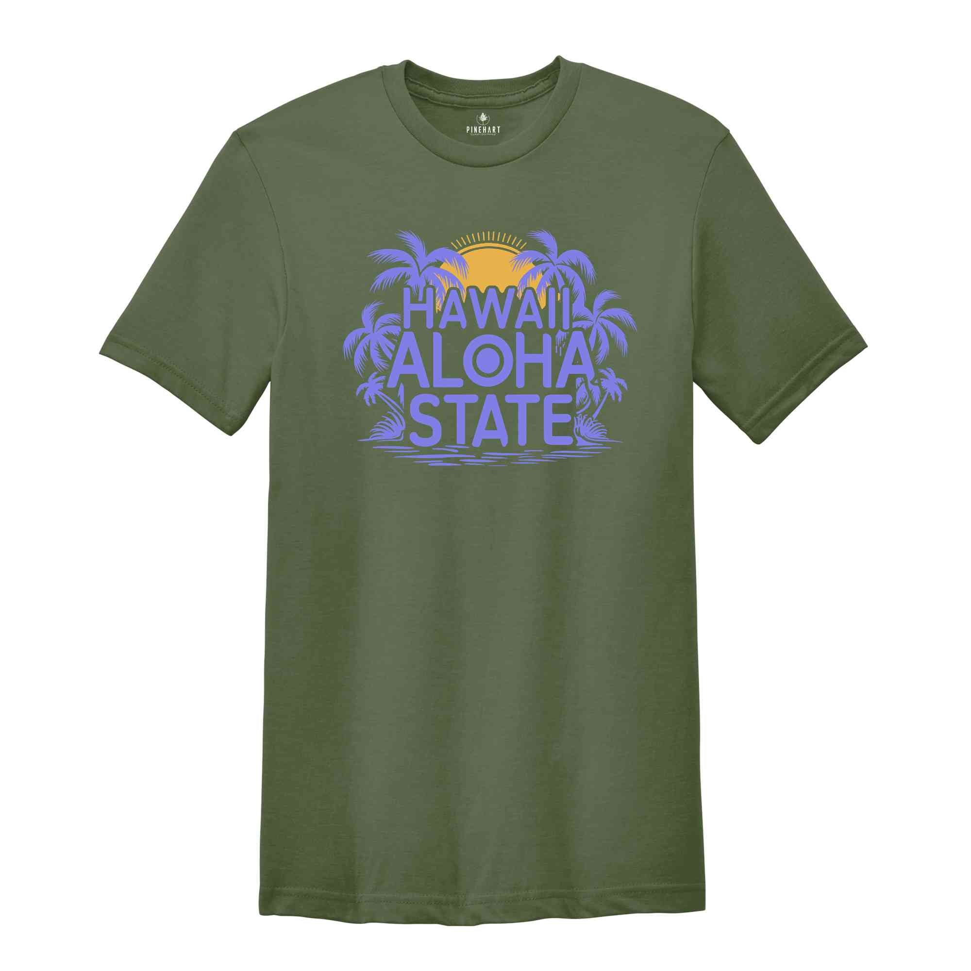 Hawaii Shirt, Aloha State Shirt, Summer Shirt, Retro Summer Shirt, Hawaiian Shirt, Beach Tee, Beach Lover Gifted