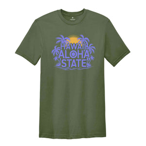 Hawaii Shirt, Aloha State Shirt, Summer Shirt, Retro Summer Shirt, Hawaiian Shirt, Beach Tee, Beach Lover Gifted