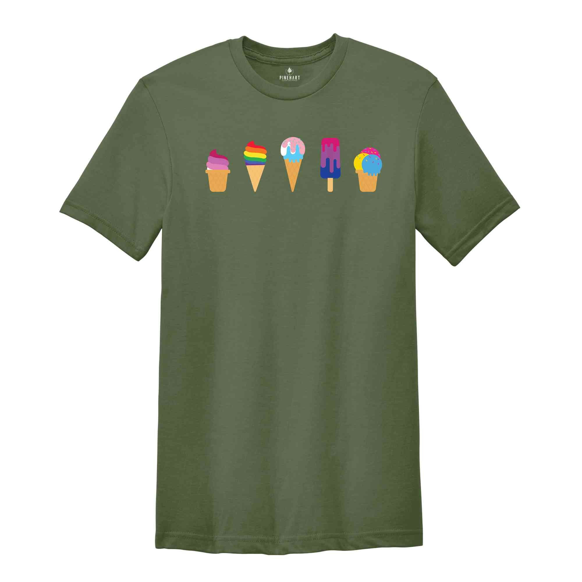 Gay Ice Cream Shirt, LGBTQ Shirt, Pride Month Shirt, Gay Shirt, Lesbian Shirt, Gay Rainbow Shirt, Pride Shirt, LGBTQ Shirt, Rainbow Shirt