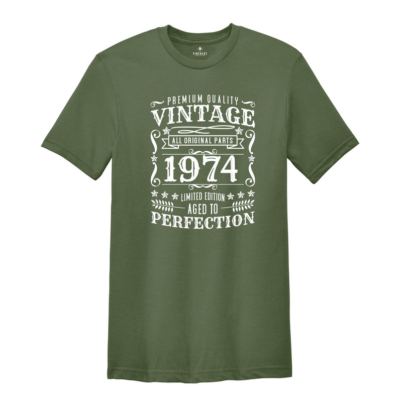 Vintage 1974 Aged To Perfection Shirt, 50th Birthday Tee, Born in 1974, Vintage 1974 Shirt, 50th Birthday Party, Hello Fifty T-Shirt.