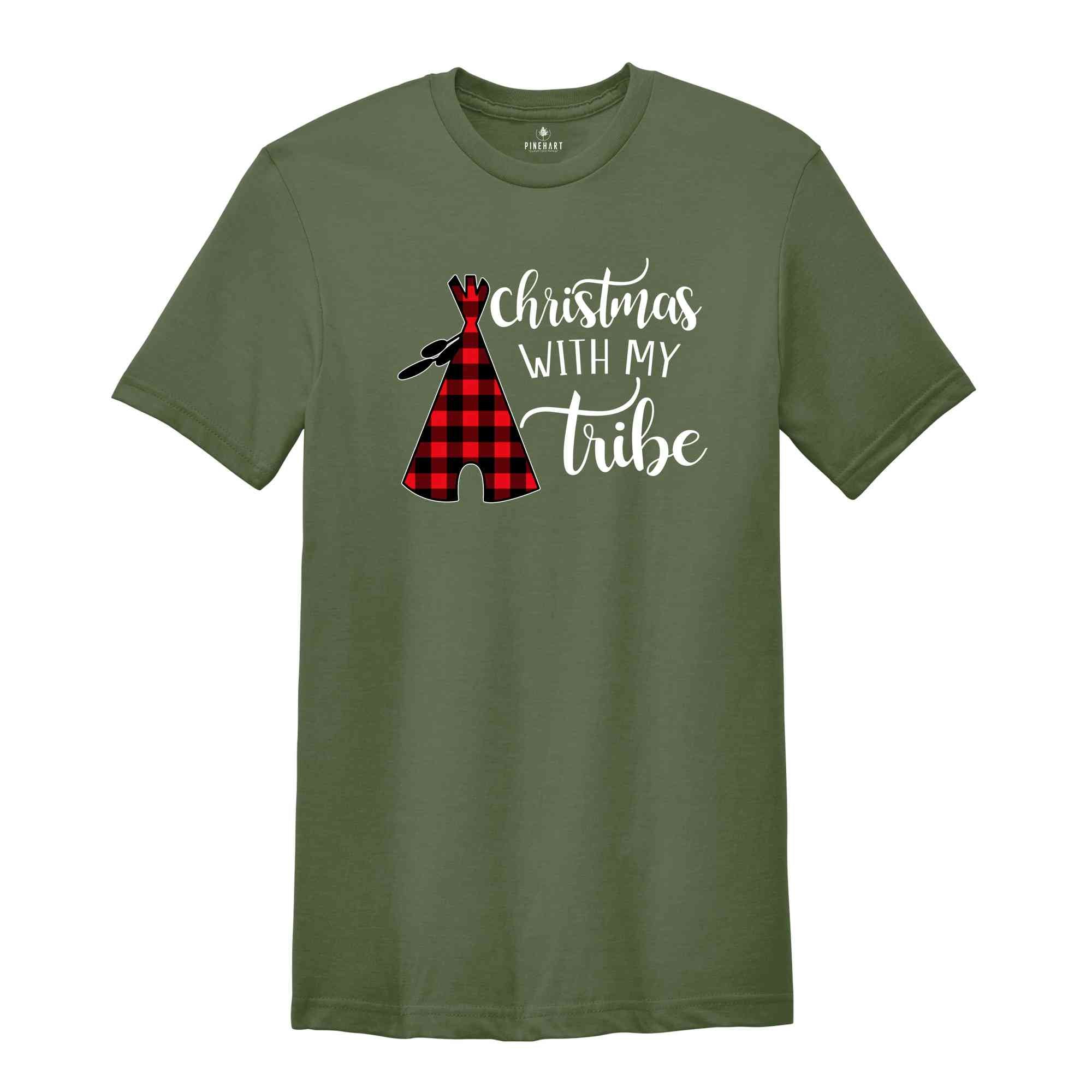 Christmas With My Tribe Shirt, 2025 Christmas T-Shirt, Family Christmas Shirt, Couple Christmas Shirt, Holiday Shirt