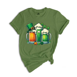 Irish Beer St. Patrick's Day Shirt, Paddy's Day Drinking Shirt, Shamrock Shirt, Ireland Flag Shirt, Beer Lover Shirt, Shamrock Beer Shirt