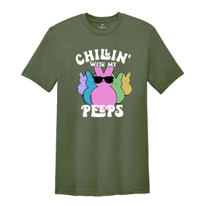 Chillin’ With My Peeps Shirt, Retro Easter Shirt, Easter Shirt, Cute Easter Shirt, Bunny Shirt, Easter 2024 shirt, Trendy Easter