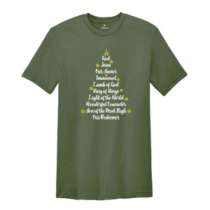 Names of Jesus Christmas Tree Shirt, Christmas Jesus T-Shirt, Christmas 2024, Christmas Gift