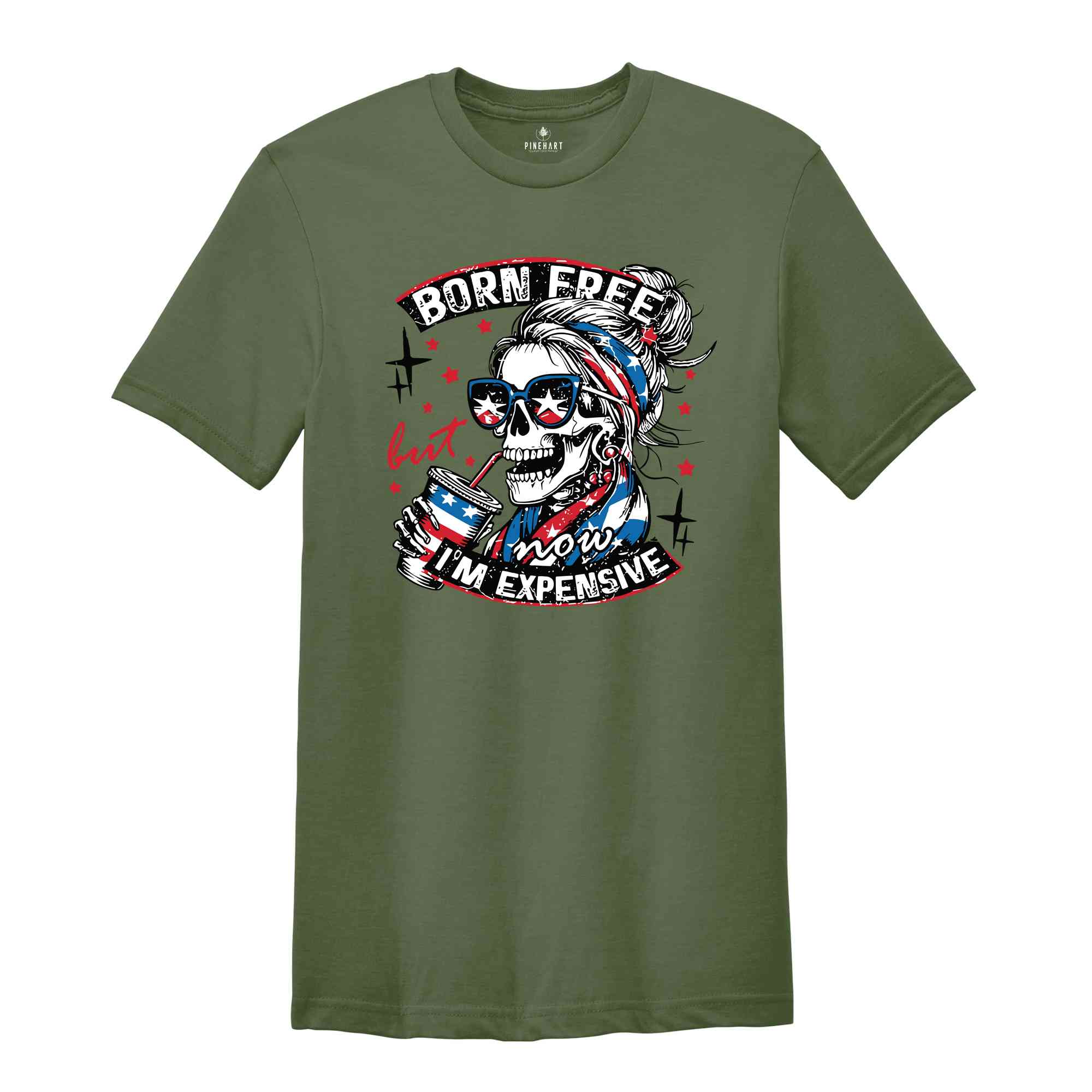 Born Free But Now I'm Expensive T-Shirt, Retro 4th Of July Shirt, Funny Skeleton Fourth Of July Shirt, Retro Independence Day Gifts