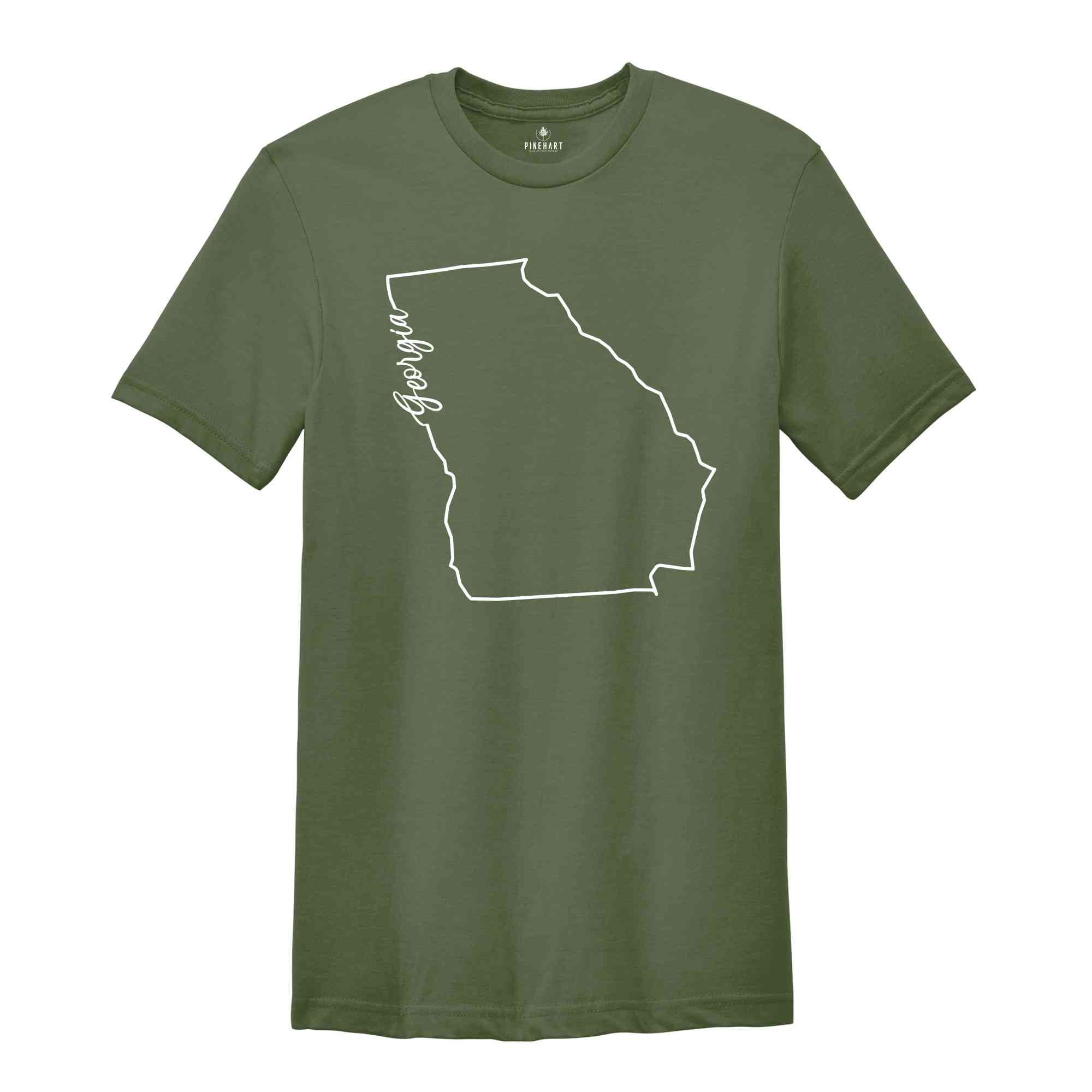 Georgia State Shirt, The USA State Shirt, Georgia USA Shirt, Georgia Map Outline Shirt, US Outline Shirt, United States Shirt