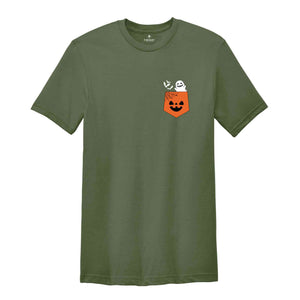 Pocket Ghost Shirt, Ghost Shirt, Spooky Ghost Halloween Shirt, Spooky Pocket Ghost Shirt, Funny Ghost Shirt, Ghost Vibes Shirt, Bats Shirt