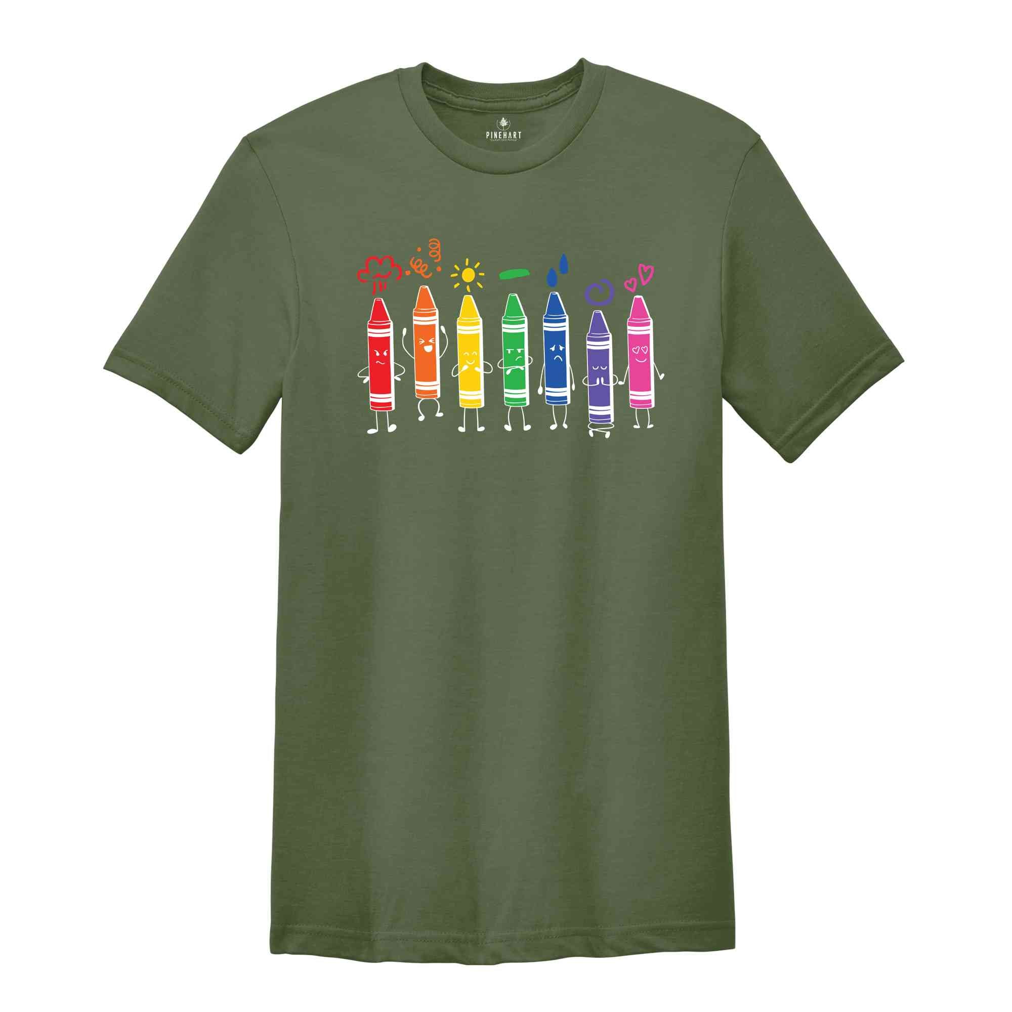 Cute Crayons Shirt, Crayons Teacher Tee, Art Teacher Shirt, Kindergarten Teacher, Teacher Life Shirt, Gifts For Teachers