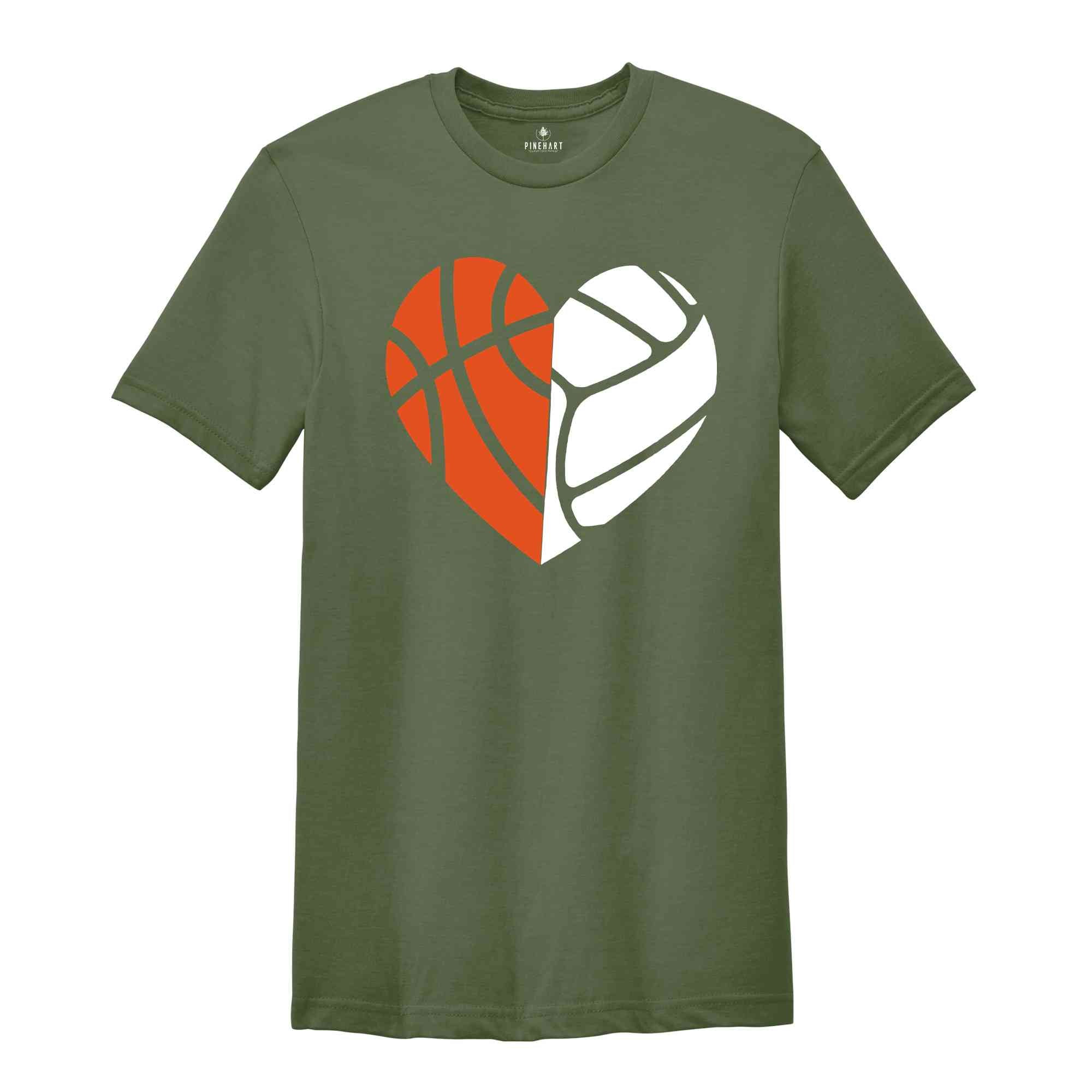 Basketball Heart Shirt, Volleyball Lover Shirt, Basketball Shirt, Basketball Mom Shirt, Game Day Outfit, Sports Shirt