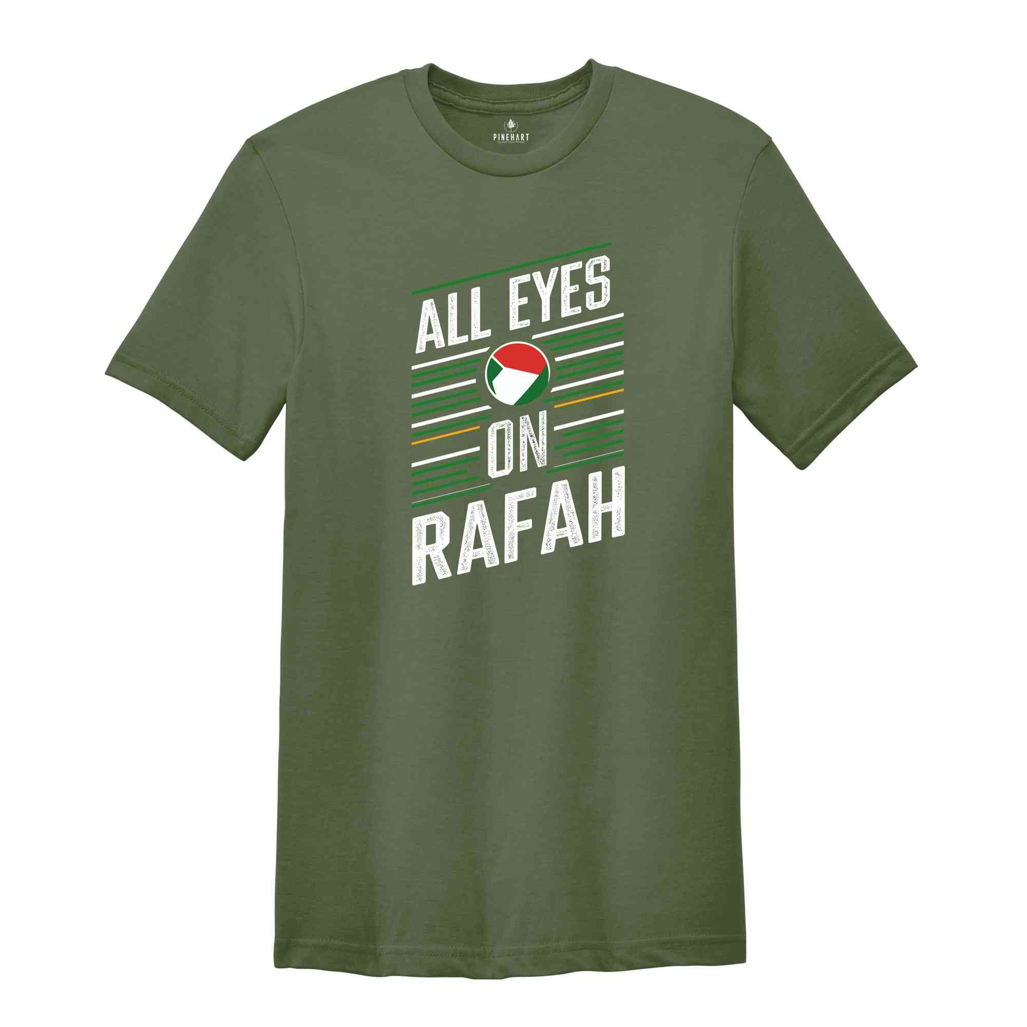 All Eyes on Rafah Shirt, Gaza Palestine T-Shirt, Free Palestine Shirt, Peace Sign Shirt, Palestine Protest, World Peace Shirt