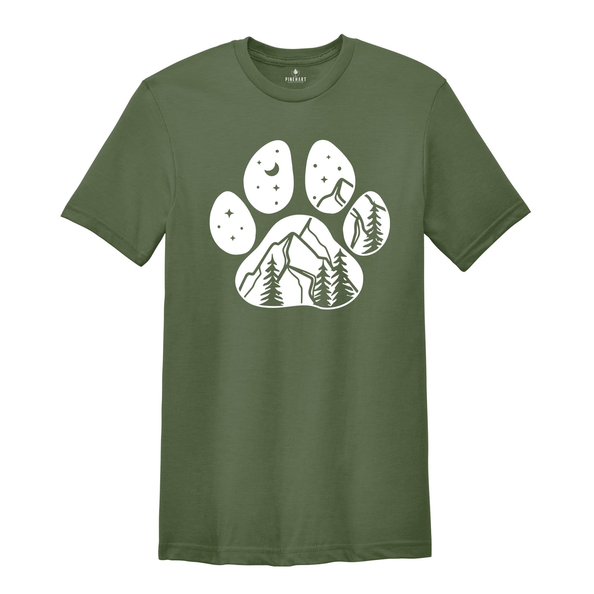 Paws Mountain Shirt, Simple Mountain Tee, Hiking Tee, Aesthetics T-Shirt, Dog and Natural Lover, Dog Mom Gift