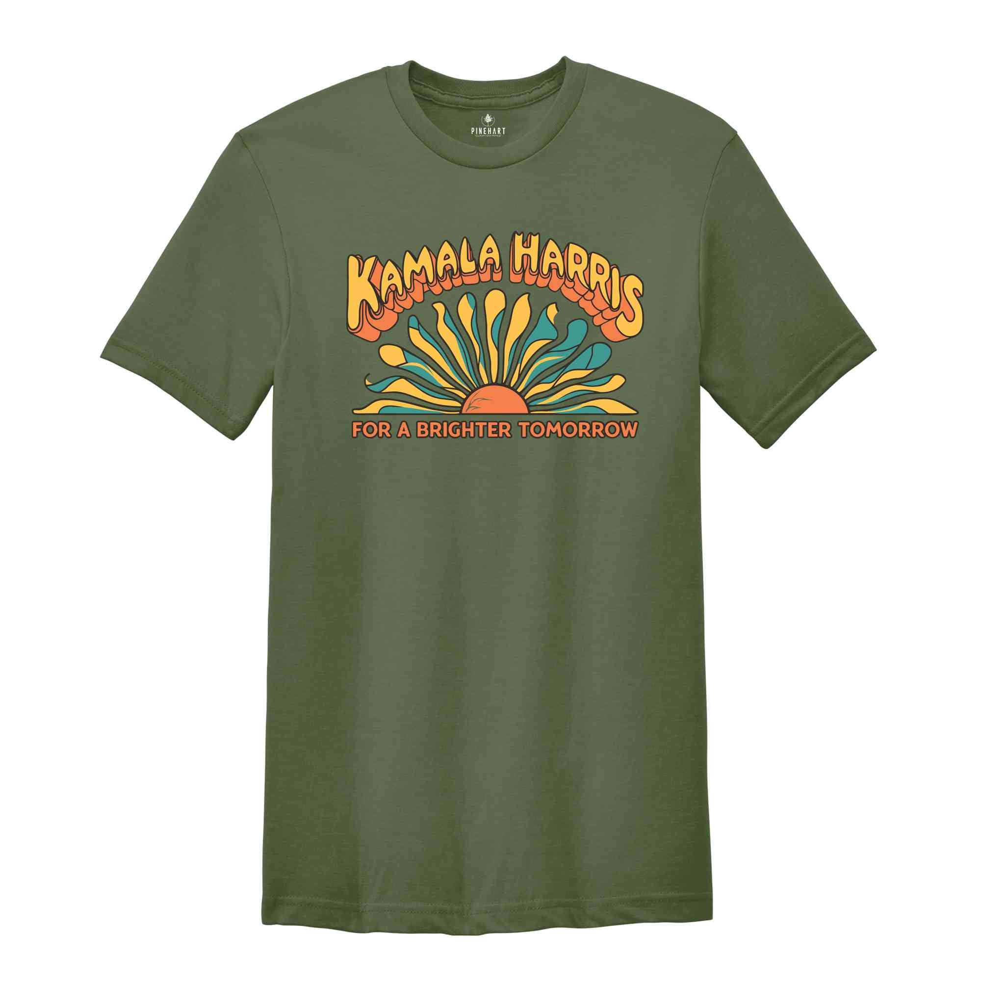 Kamala Harris For a Brighter Tomorrow Shirt, Kamala Harris Election T-Shirt, Political Shirt, 2024 Presidential Election T-Shirt