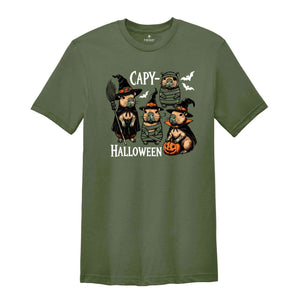 Capy Halloween Shirt, Capybara Halloween Shirt, Cute Halloween Shirt, Halloween Gift, Spooky Season Shirt, Witch Shirt, Halloween Crewneck