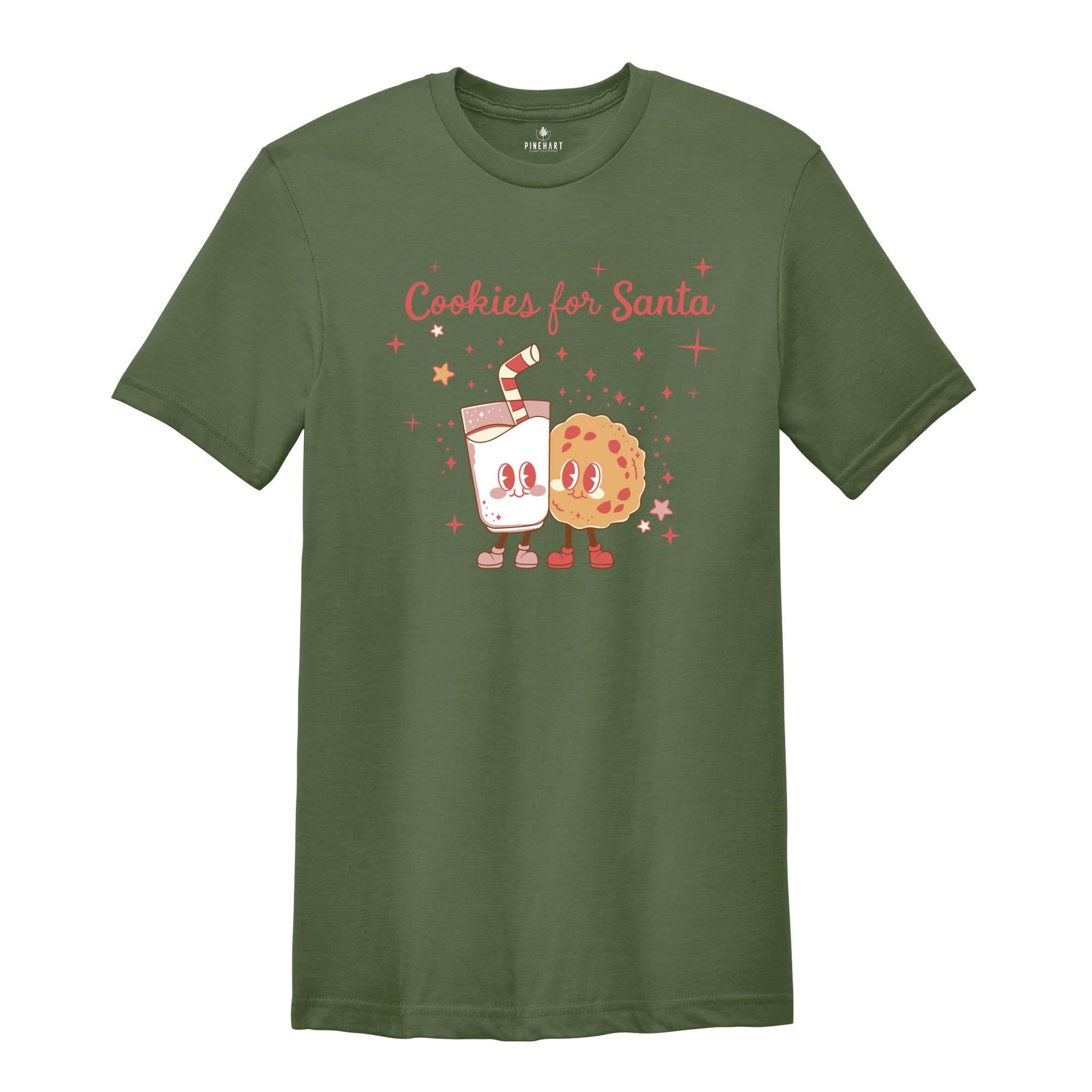 Cookies For Santa Shirt, Christmas Shirt,Vintage Christmas T-shirt, Christmas Tee, Christmas Shirt Gift , Christmas Gifts