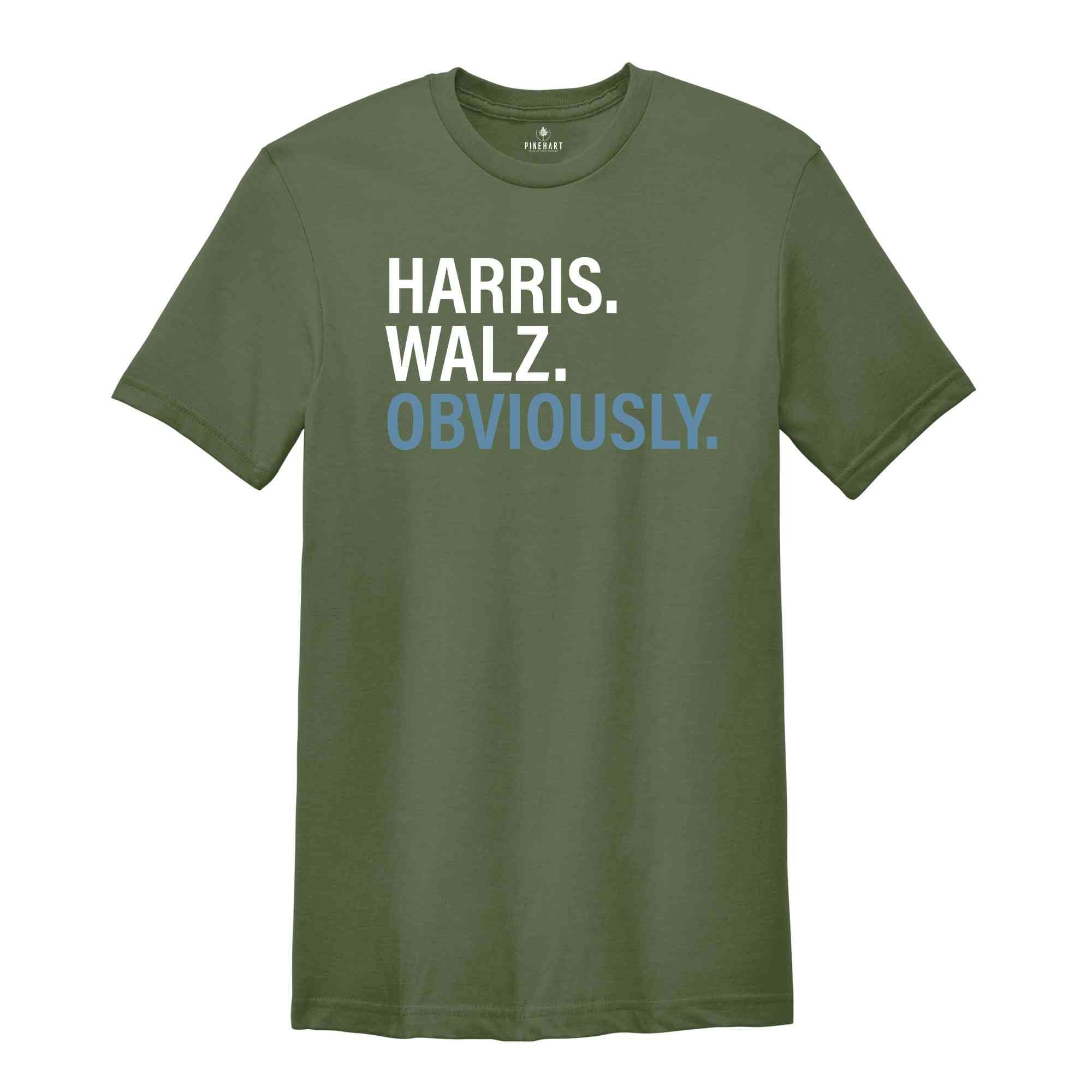 Harris Walz Obviously T-Shirt, Madam President Election 2024 Shirt, Democrat Vote Shirt, Kamala Walz Shirt