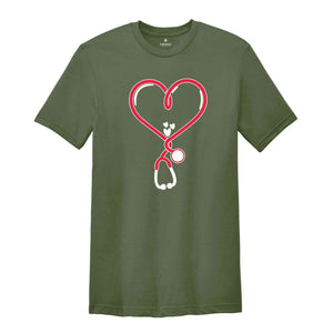 Valentine's Day Stethoscope Shirt, Valentine Nurse Tee, Valentine Doctor Tshirt, Heart Stethoscope, Valentine Day Nurse Gift