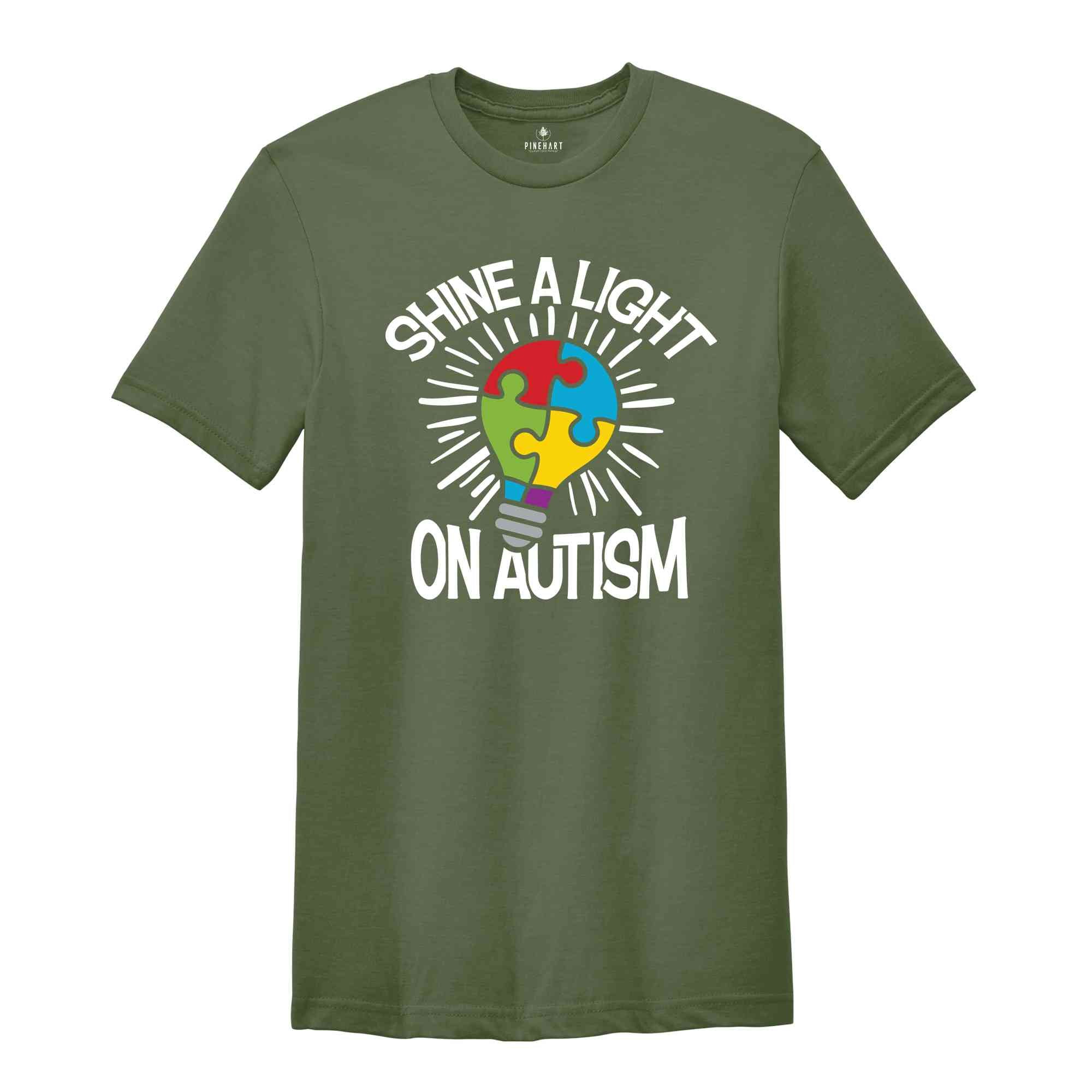 Shine A Light On Autism Shirt, Autism Light Shirt, Autism Puzzle Shirt, Autism Awareness Shirt, Autism Pride Shirt