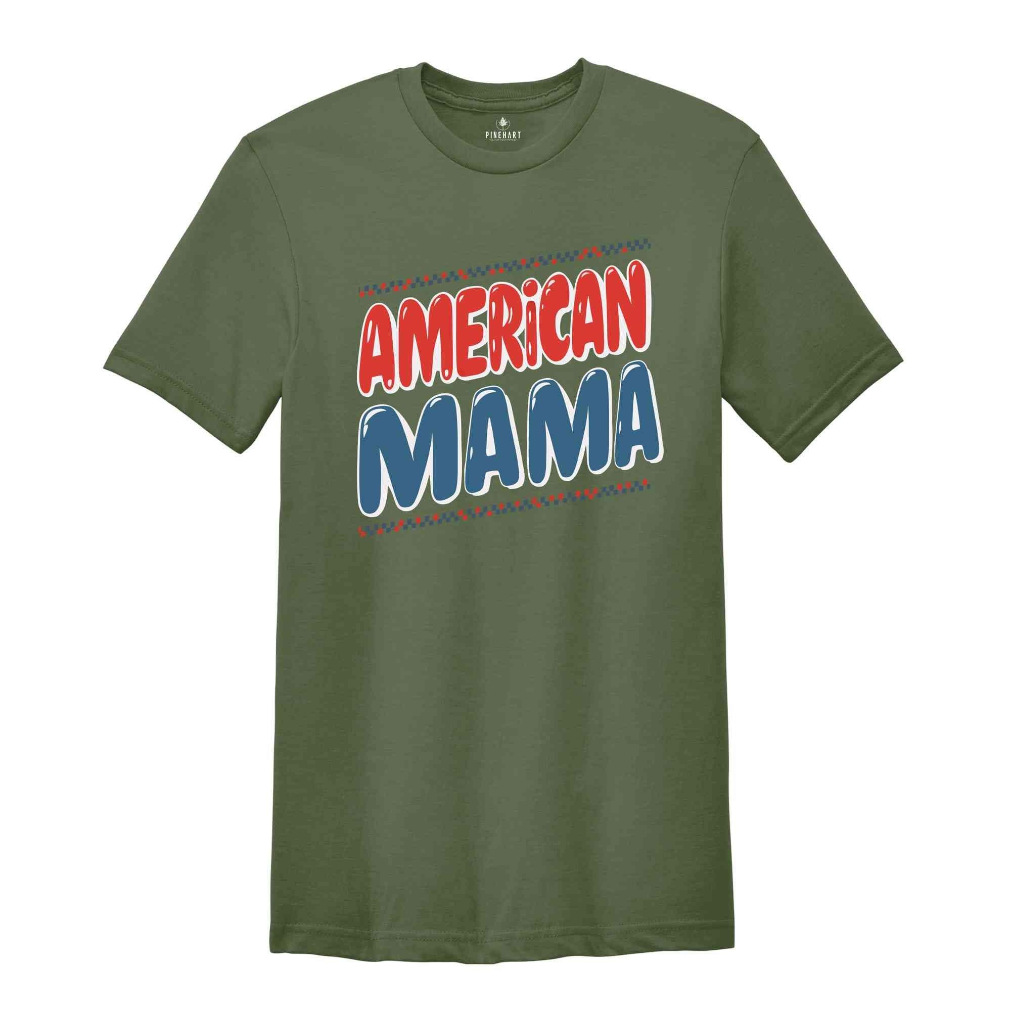 American Mama and Mini Matching Tees, Mommy and Me, Checkered 4th of july shirt, fourth of july tshirt, mommy and me 4th of july t-shirt