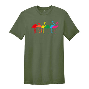 Cute Flamingo Rainbow Shirt, Cute Anime Rainbow Gift, Gay Pride LGBTQ Shirt, Lesbian Gift, Funny LGBT Shirt