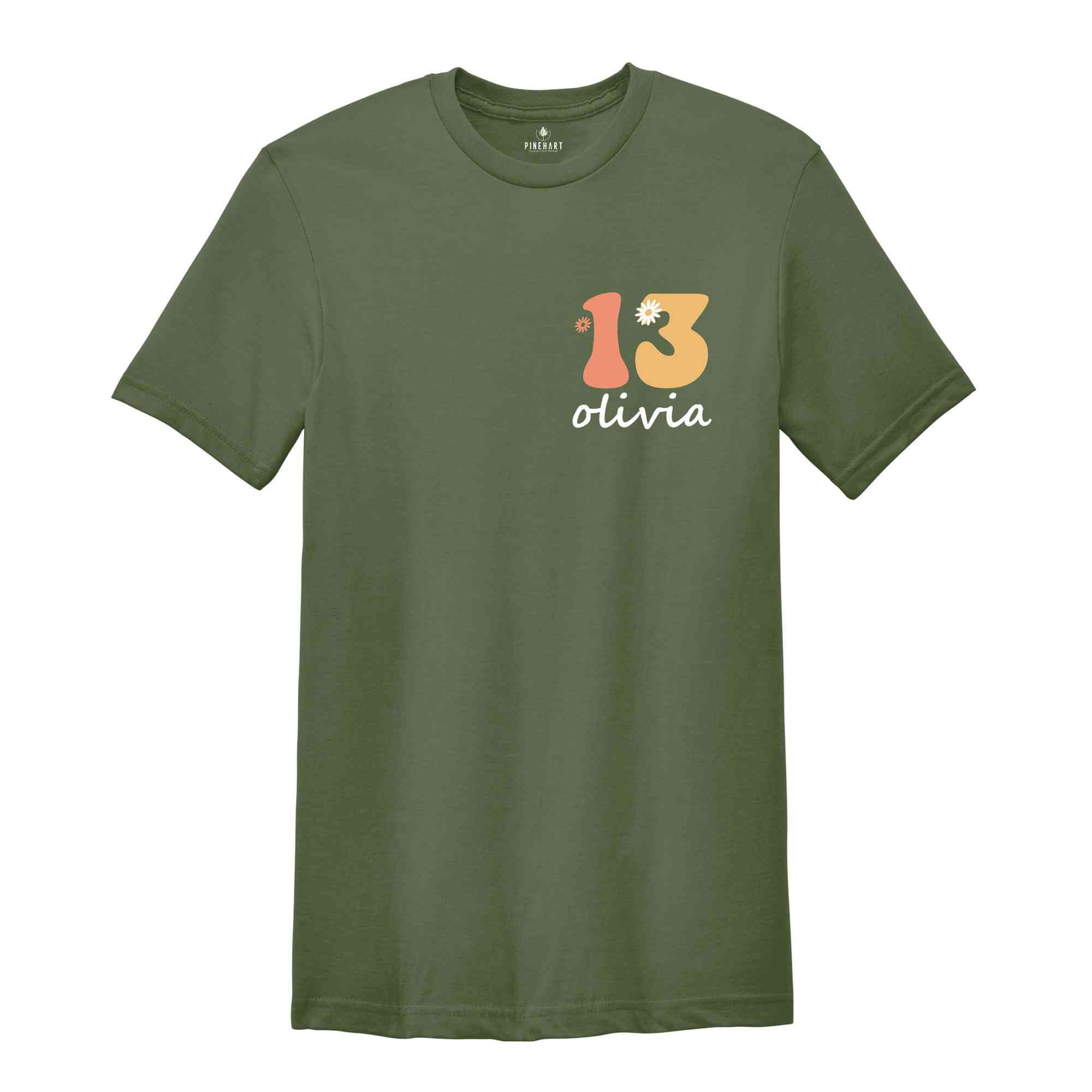 Custom In My Teenage Era Shirt, Personalized Teenager Shirt, 13th Birthday Shirt For Teen, Thirteenth Birthday Party Gift