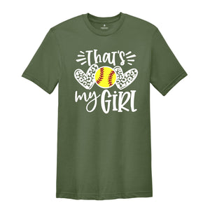 That's My Girl Shirt, Leopard Softball Mom, Softball Fan Shirt, Proud Softball Mom, Game Day Shirt, Leopard Heart Shirt