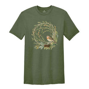 Bird Shirt, Watercolor Bird Branches, Bird Home Tshirt, Bird Cage Shirt, Bird Lover Shirt, Cute Bird Tee