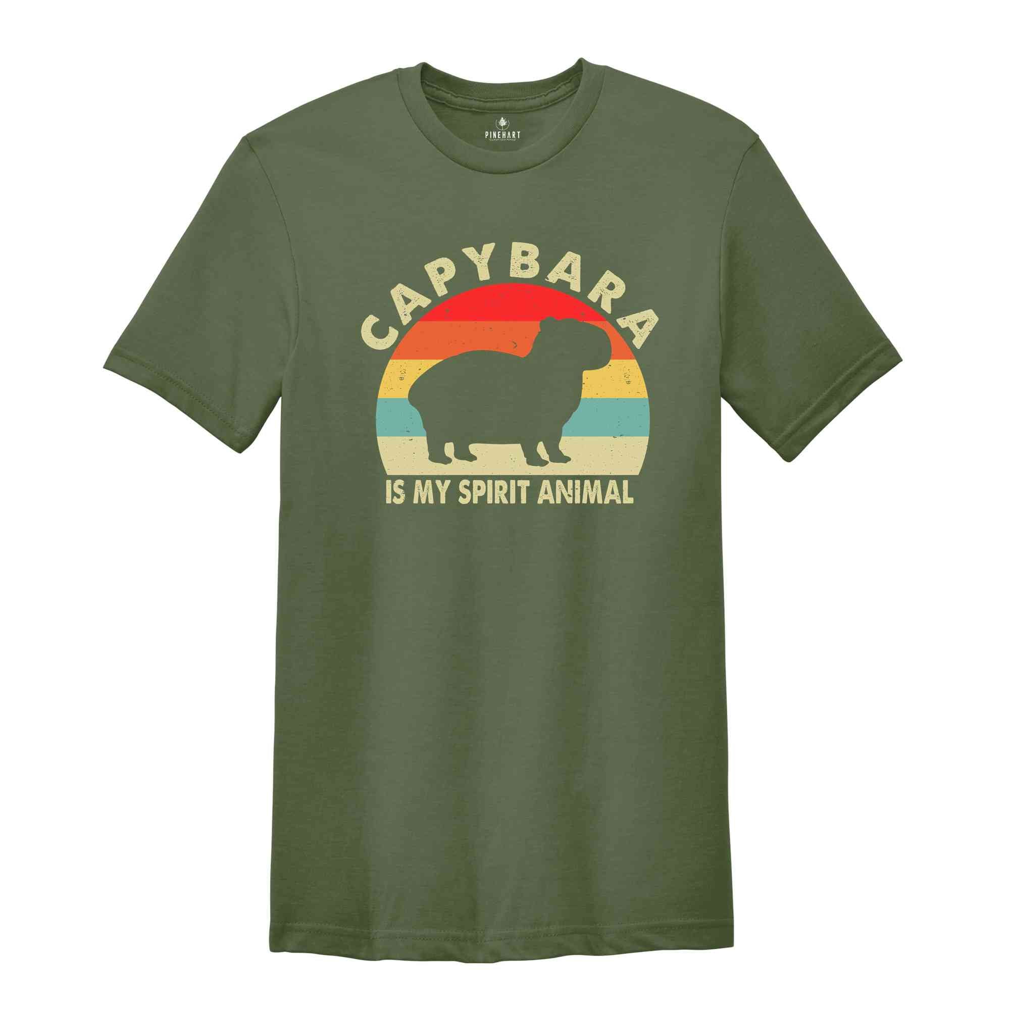 Retro Capybara Shirt, Vintage Capybara Tee, Animal Shirt, Cute Capybara Gift, Humorous Shirt, Funny Capybara T-Shirt, Pet Lover Gift