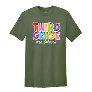 Custom Third Grade Teacher Comfort Colors® Shirt, Third Grade Dream Team Shirt, Personalized 3rd Grade Teacher, Back to School Teacher Gifts