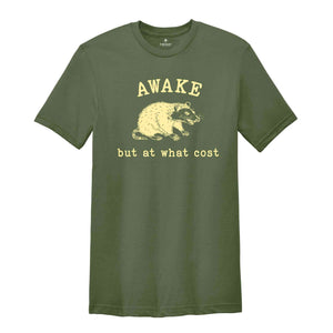 Awake But At What Cost Retro Shirt, Funny Opossum Meme T-shirt, Sarcastic Sayings Shirt, Vintage 90s Gag Shirt, Funny Rat, Mental Health Tee