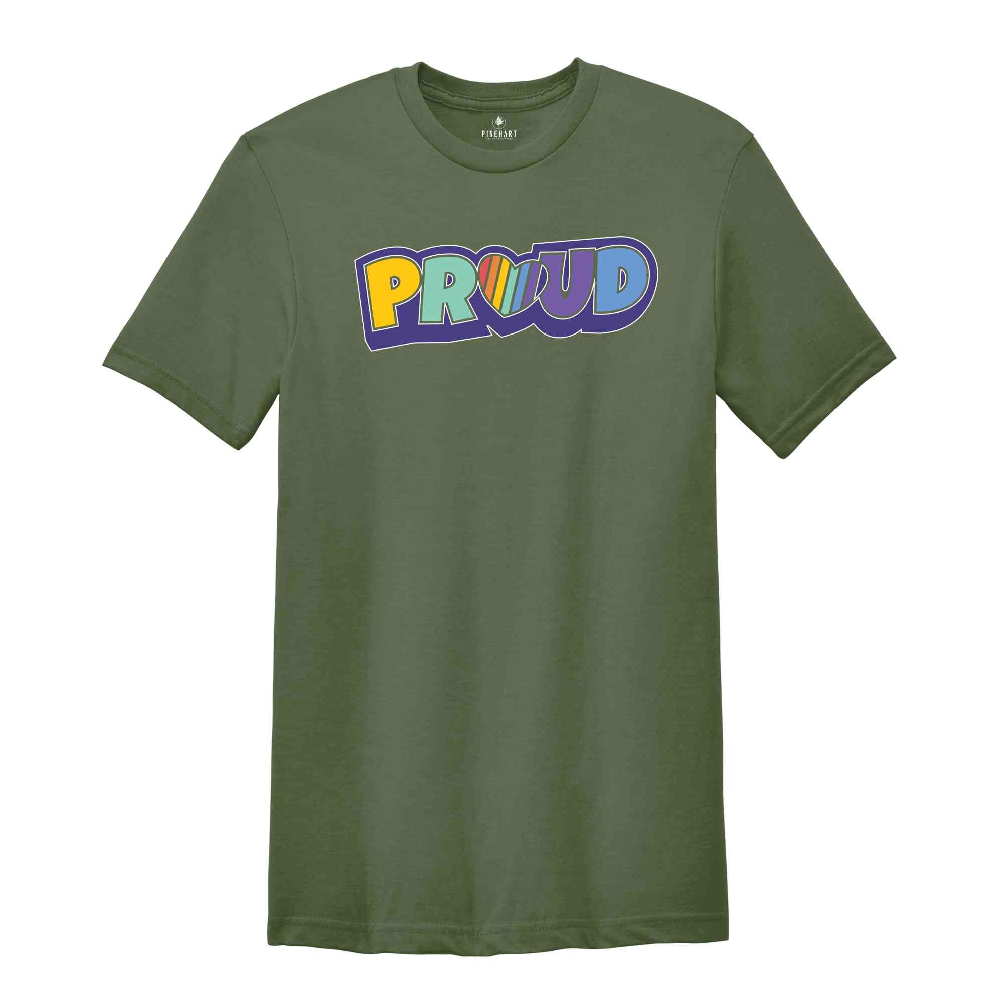 LGBTQ Proud T-Shirt, Rainbow Pride T-Shirt, V-neck Tee, Gay Pride T-Shirt, LGBTQ+ shirt, Pride Shirt, Pride Parade shirt, Cute T Shirt