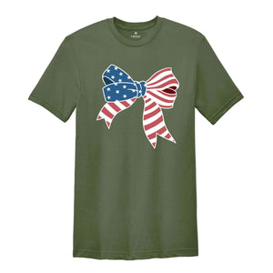 4th Of July Bow Shirt, 4th Of July Shirt, American Flag Bow, Bow Shirt, USA Shirt, America Shirt, Patriotic Gifts