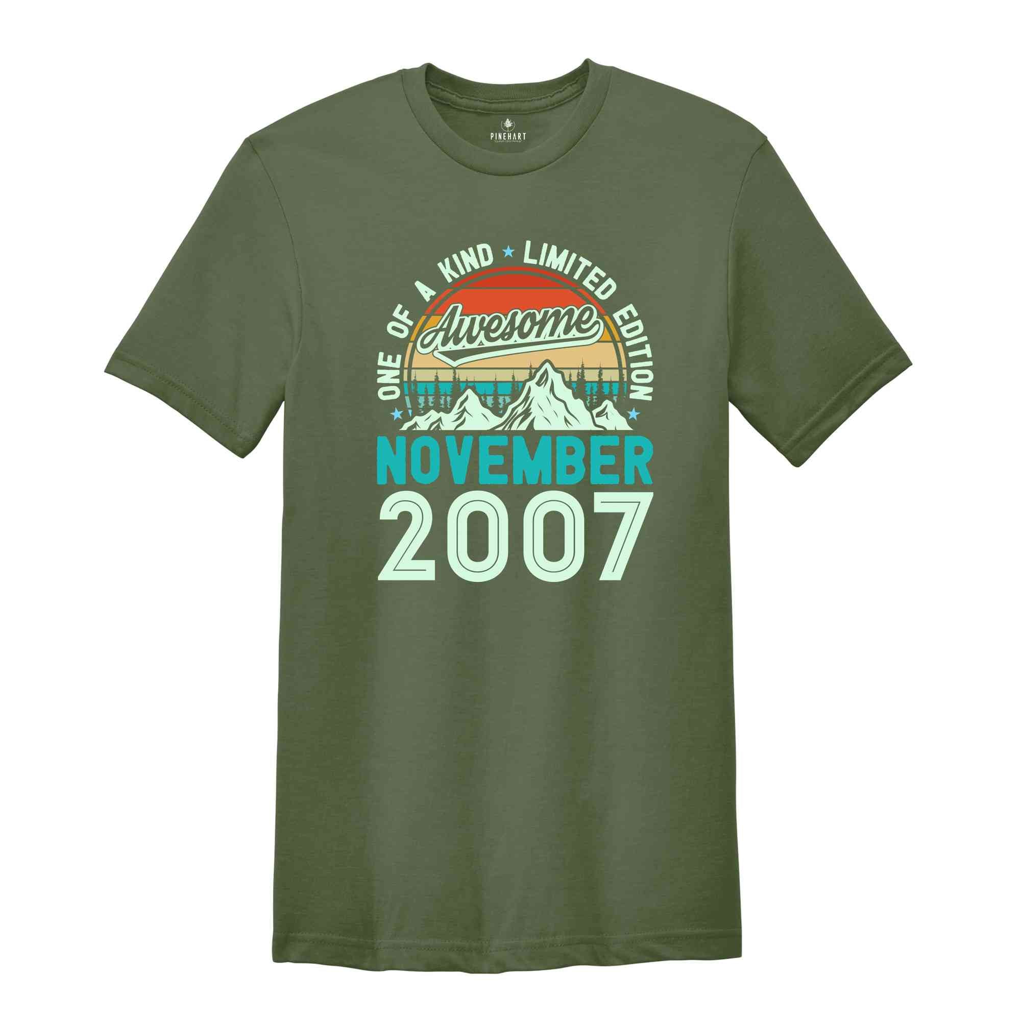 One Of A Kind Limited Edition Birthday 2007 Shirt, 17 Years Old Shirt, Birthday Party Shirt, Birthday Shirt, Family Birthday Party