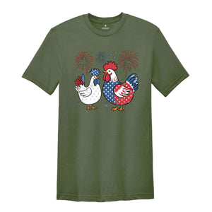 Funny 4th of July Shirt, Chicken Shirt, Independence Day Tee, USA Flag Shirt, Patriotic Shirt, Freedom Shirt, Womens Fourth of July, USA Tee