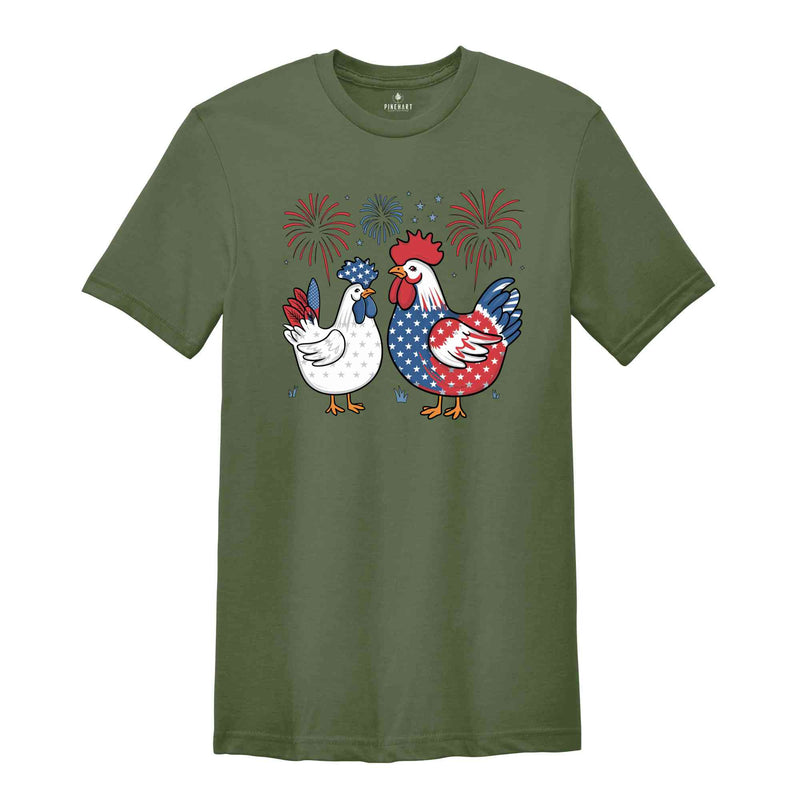 Funny 4th of July Shirt, Chicken Shirt, Independence Day Tee, USA Flag Shirt, Patriotic Shirt, Freedom Shirt, Womens Fourth of July, USA Tee