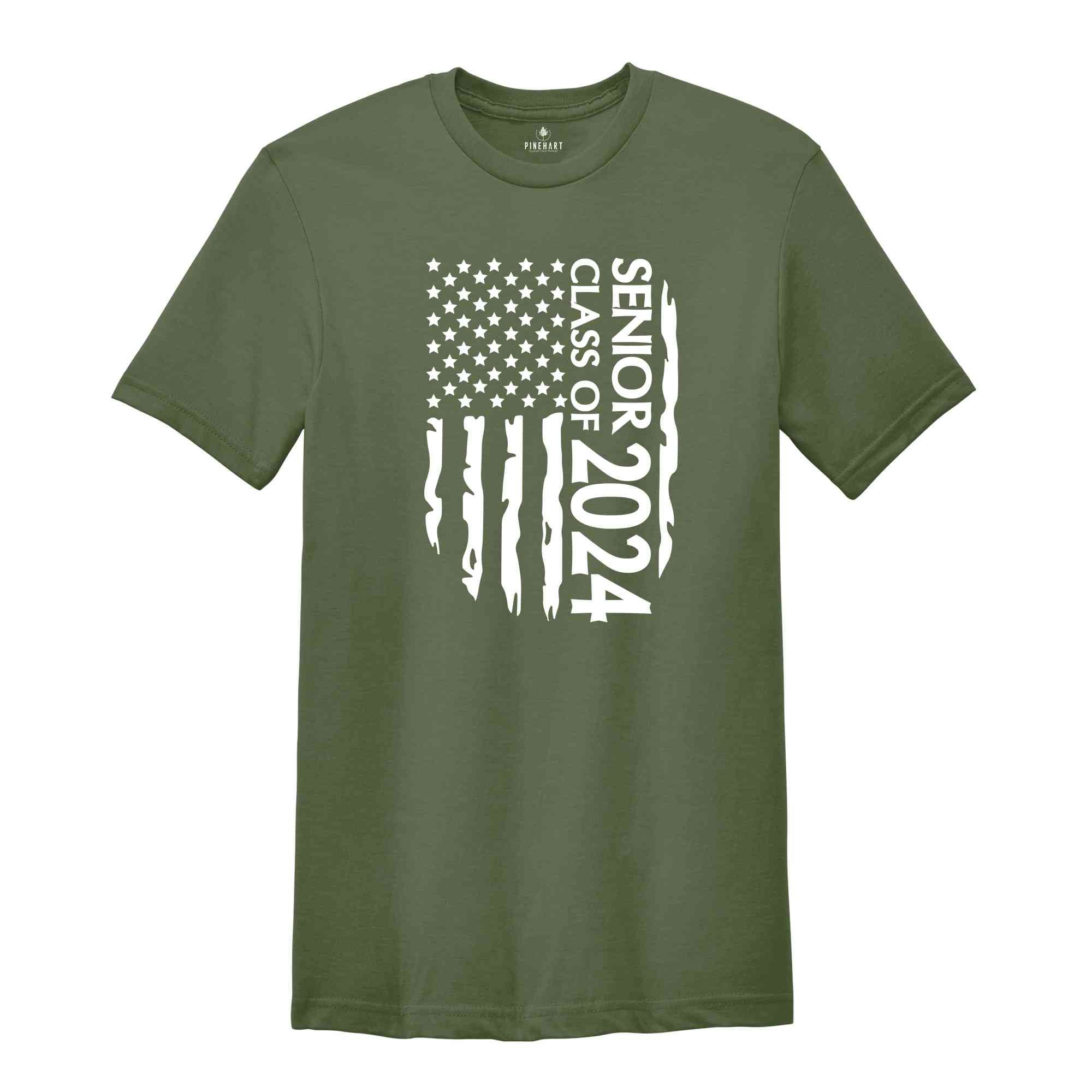 Senior 2024 Shirt, Class of 2024 Graduation Gift, Senior Skip Day Shirt, Proud Graduate Shirt, American Flag Shirt