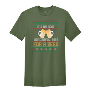 It's The Most Wonderful Time Of The Beer Shirt, Funny Ugly Sweater, Christmas Shirt, Beer Lovers Shirt, Holiday Shirt, Beer Christmas Gift