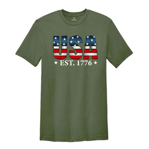 Usa Est.1776 Shirt, Patriotic Shirt, Independence Day Shirt, 4th Of July Shirt, Retro America Shirt, America Lover Tee