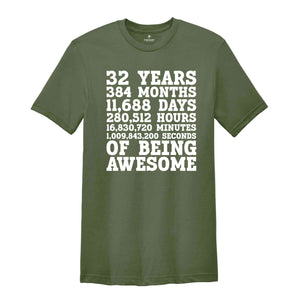 32 Years Definition T-Shirt, 32nd Birthday Shirt, Thirty Two Years Old Tee, 32nd Birthday Sweatshirt, Turning 32 Gift, Born In 1992 Shirt