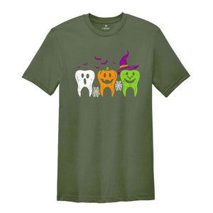 Dentist Halloween Shirt, Halloween Costume, Witch Tooth Shirt, Ghost Teeth Shirt, Pumpkin Ghost Shirt, Spooky Dental Shirt