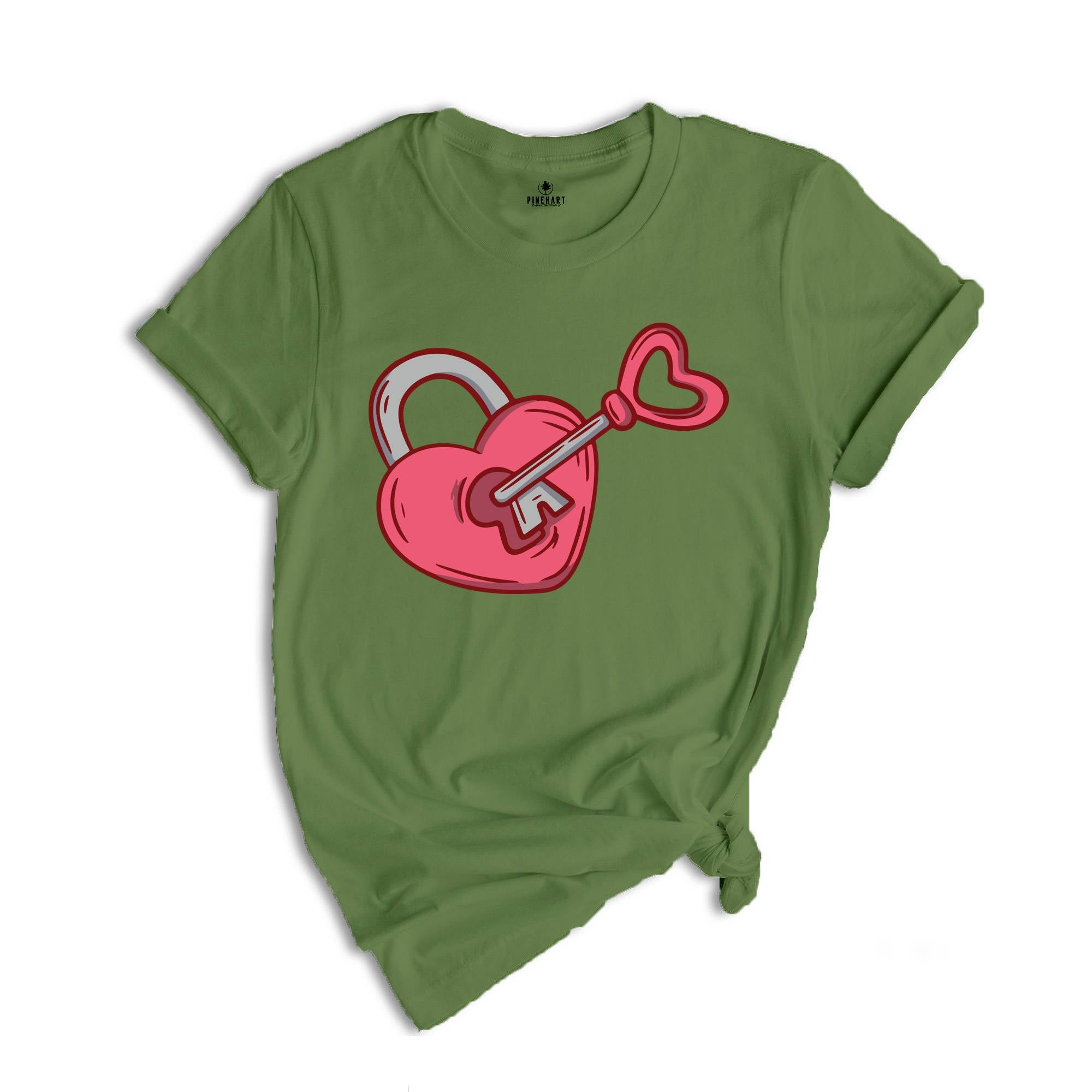 Lock and Key Shirt, Heart Matching Couple Shirt, Valentines Couple Shirt, Couple Valentines Shirt, Heart Love Shirt, Key And Heart Shirt