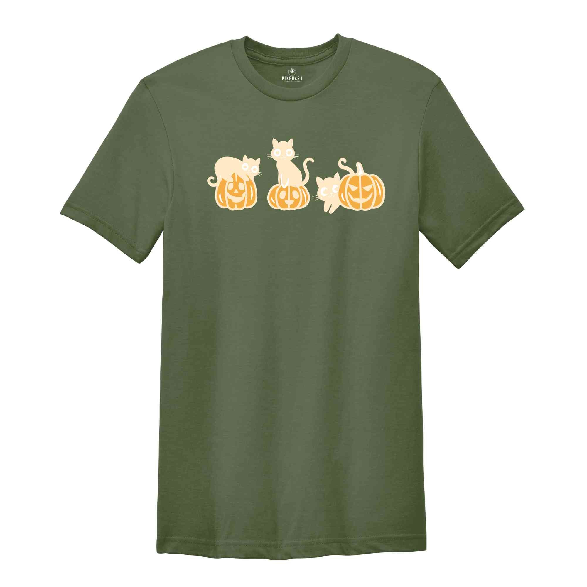 Halloween Cats Shirt, Pumpkins Halloween Shirt, Сute Cat Shirt, Halloween Cat Shirt, Black Cat Shirt, Cat Lover Shirt, Cat Shirt, Funny Cat