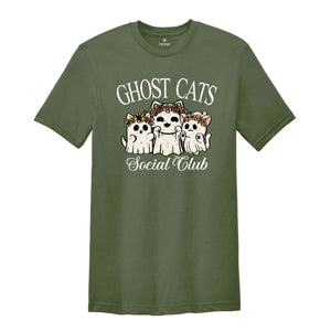 Ghost Cats Social Club Shirt, Cute Halloween Shirt, Halloween Mom Shirt, Cute Halloween Gift, Halloween Cat Shirt, Animal Lover Shirt